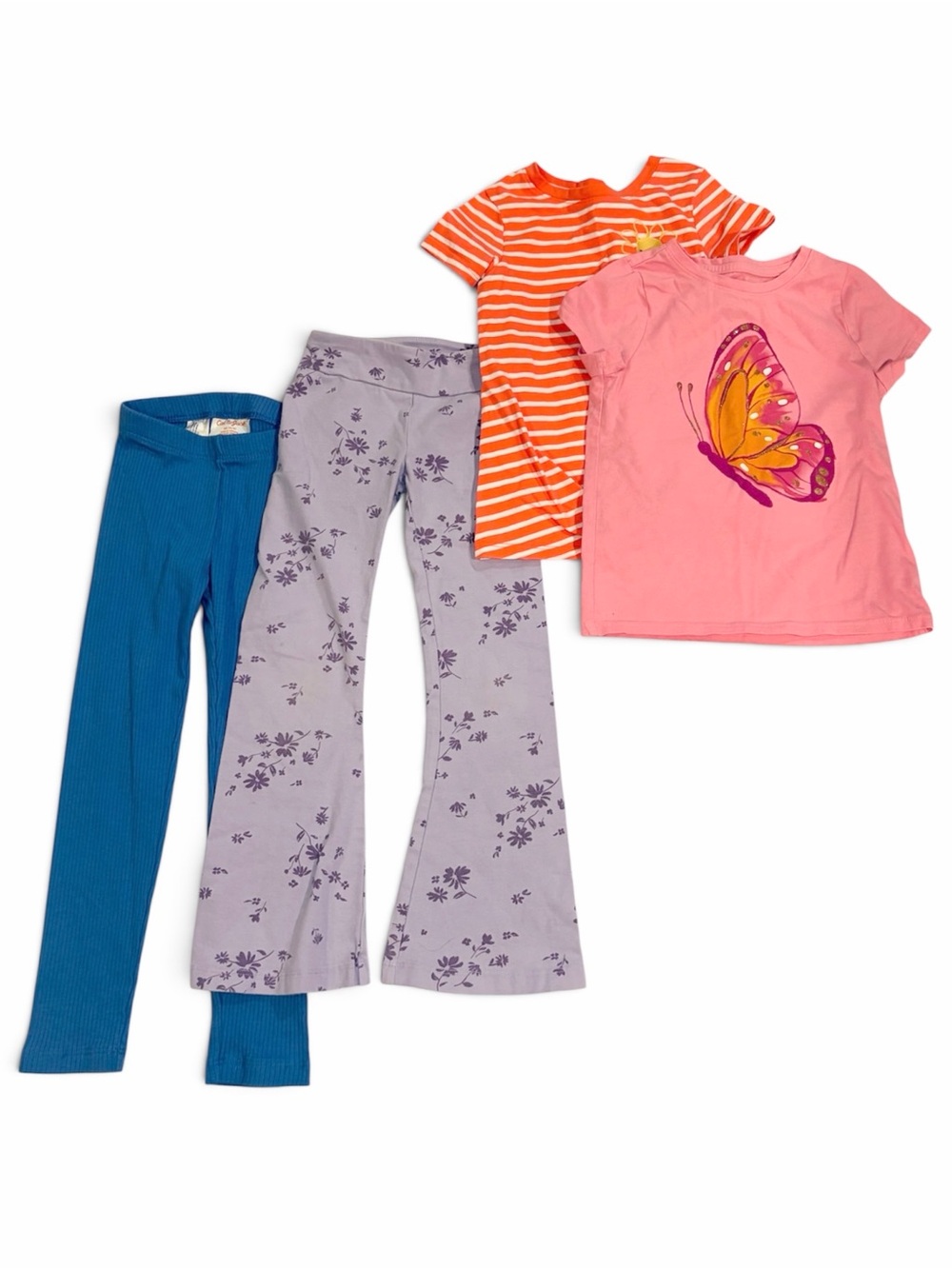 Cat & Jack 4 Piece Girls Clothes, 2 pants, 2 shirts Size 4-5